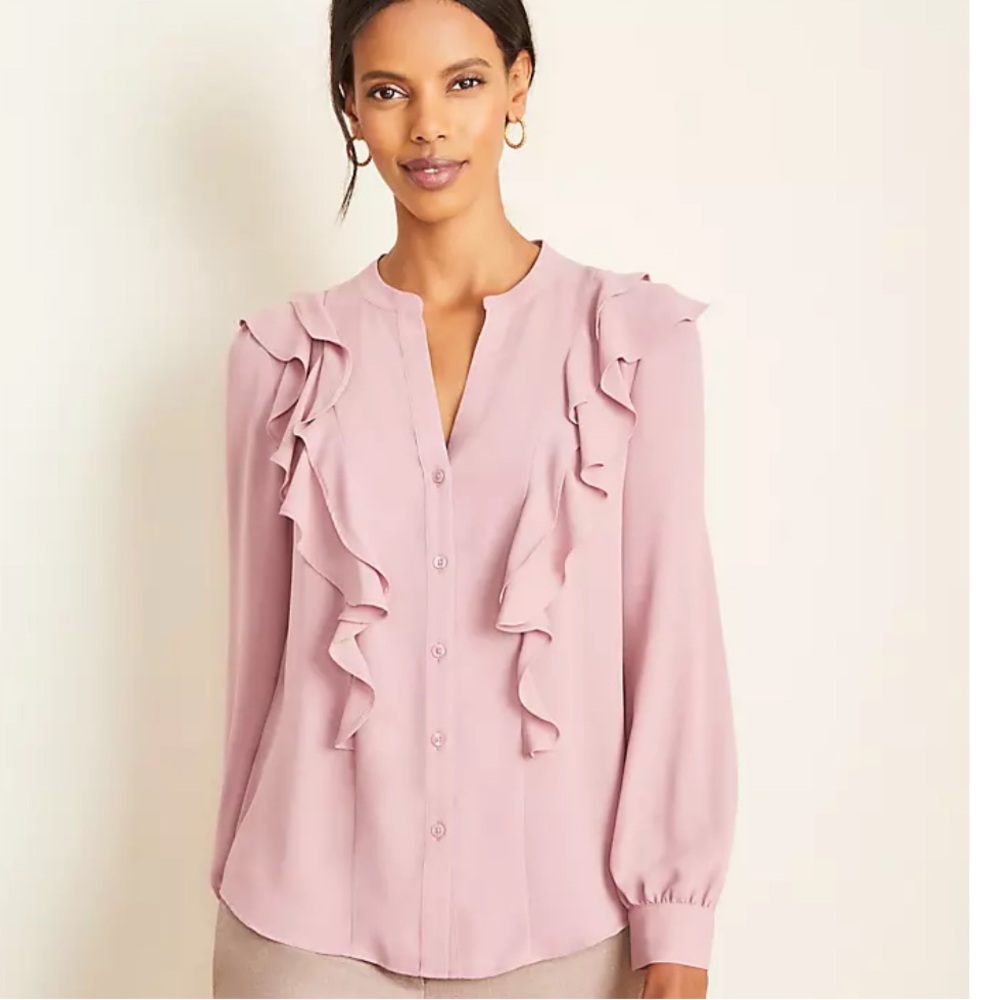 Ruffle front blouse